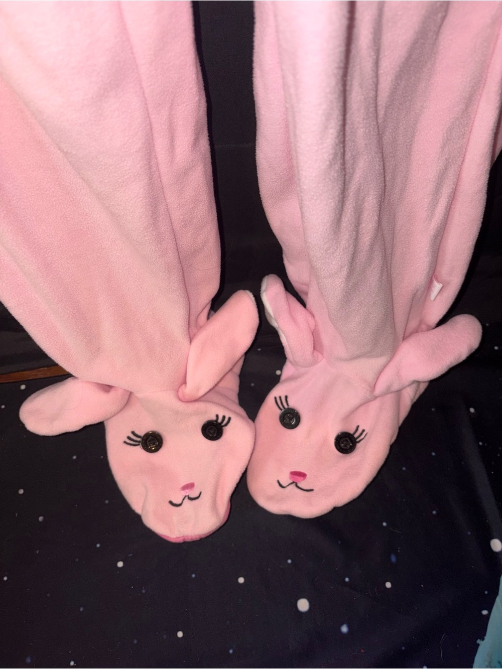 Nick & Nora Pink Bunny Fleece Footed Pajamas - Picture 5 of 7